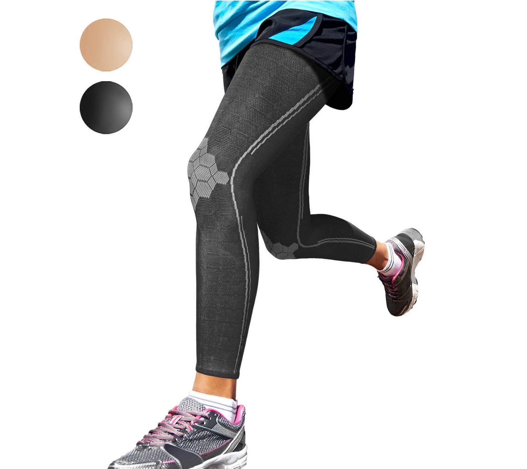  Sparthos Calf Compression Sleeves (Pair) – Leg Compression  Socks for Men and Women – Shin Splint Calf Pain Relief Calf Air Travel  Flight Nurses Maternity Basketball Football Soccer (Blue-L) : Health